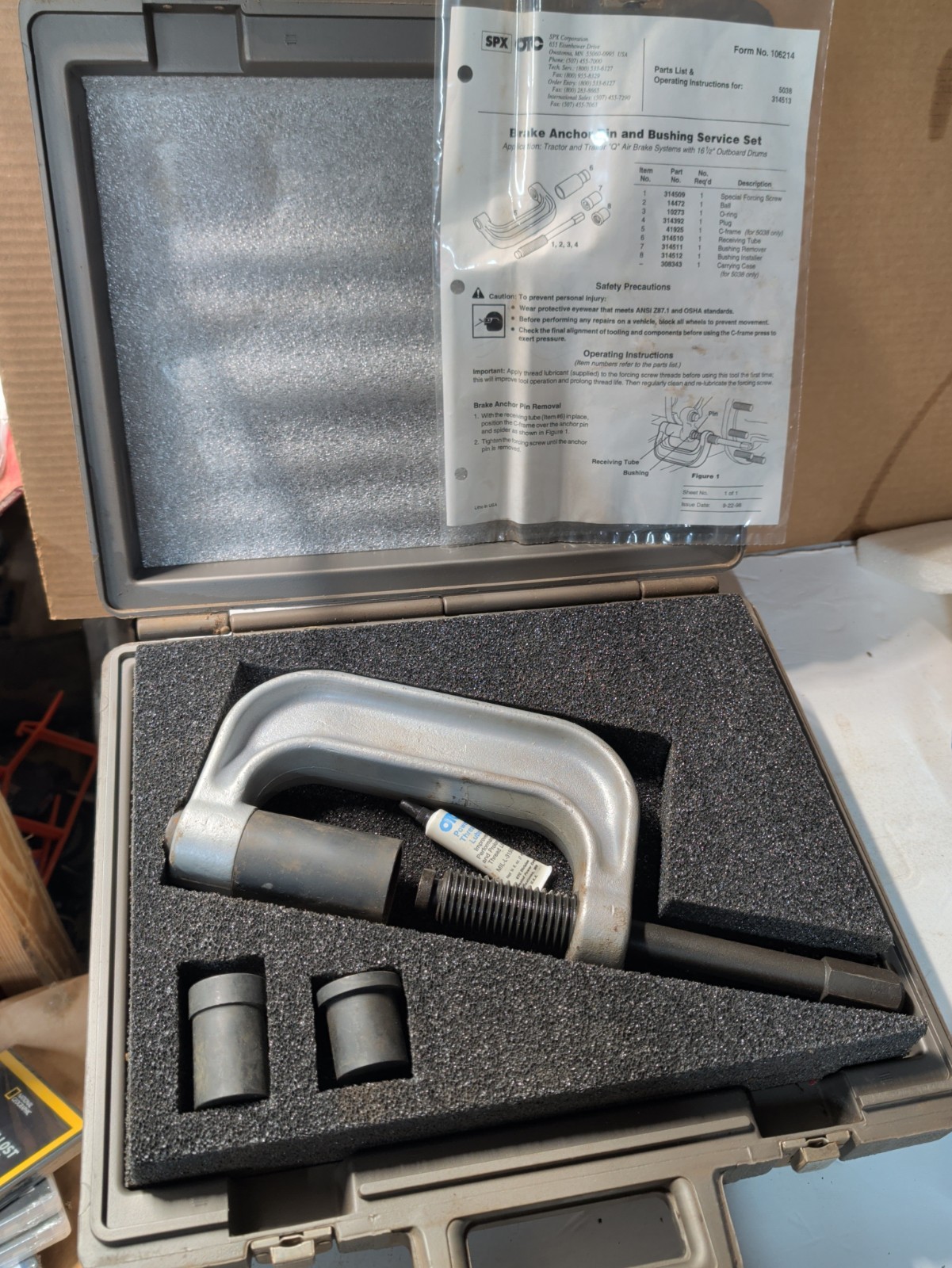 ​OTC 5038 Brake Anchor Pin & Bushing Service Set - Great Condition