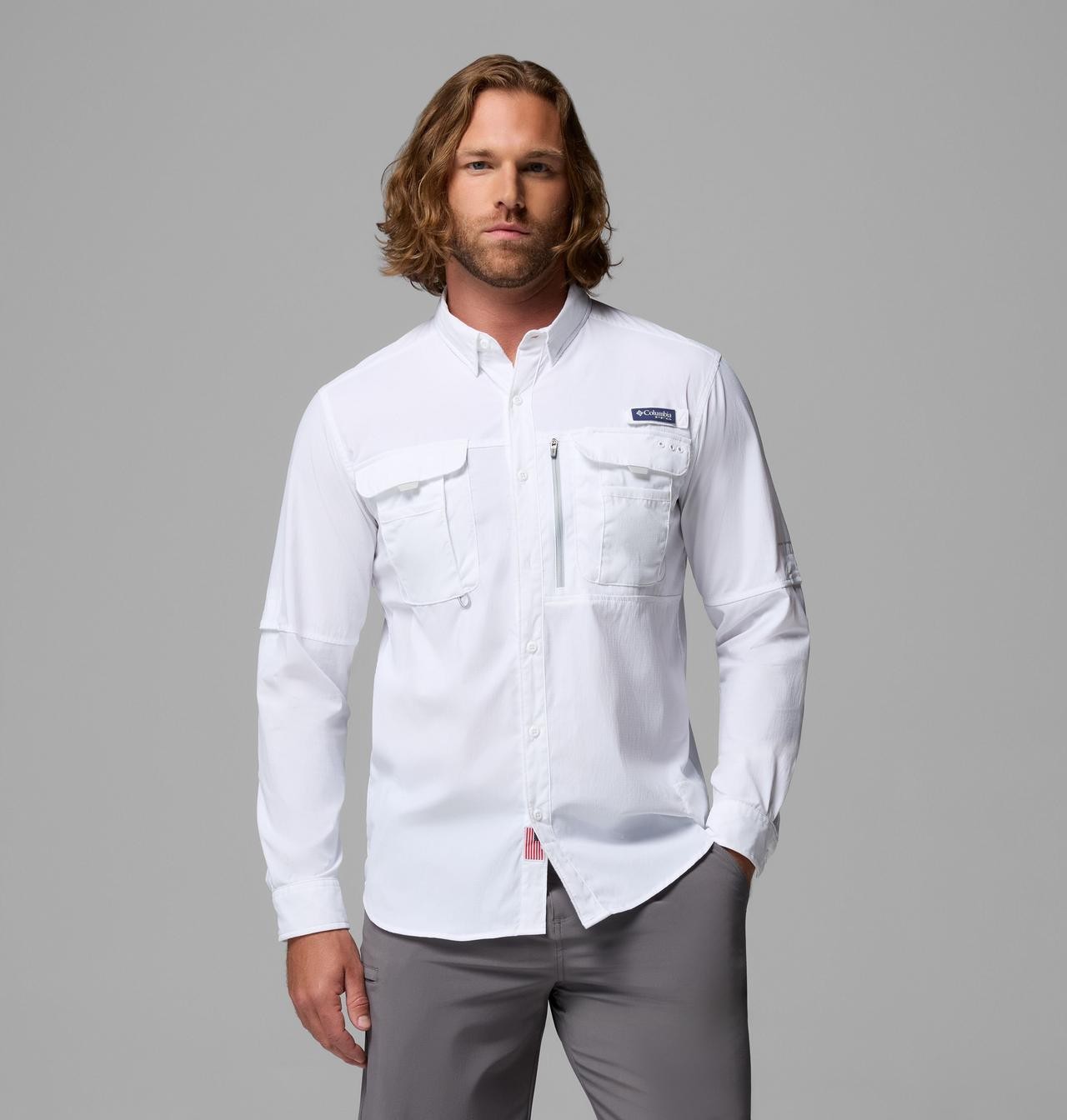 Columbia Men\'s PFG Bahama Elite Long Sleeve Fishing Shirt UPF 50 Freeeships