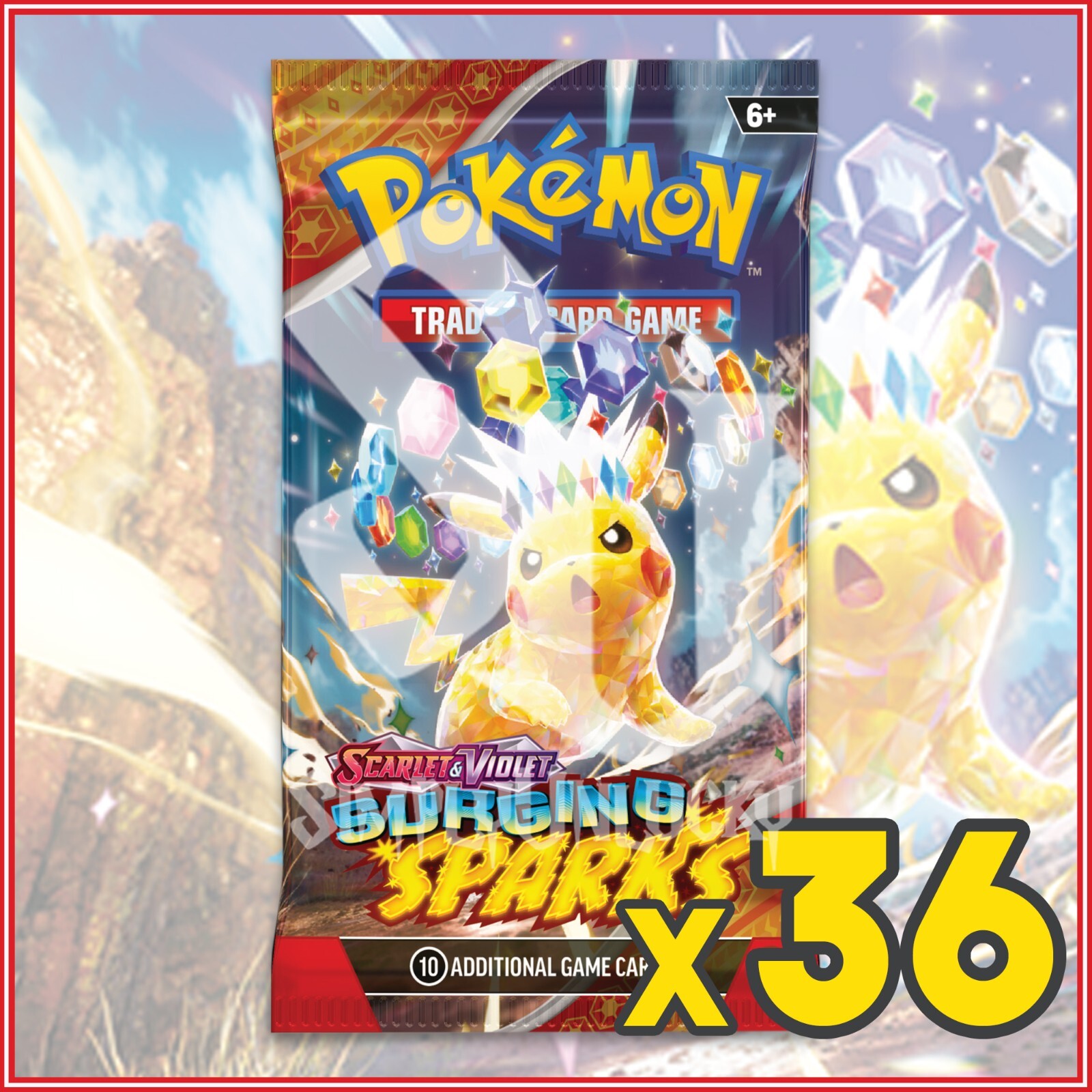 Pokémon TCG Scarlet & Violet SURGING SPARKS 36 Sealed Booster Packs SV08