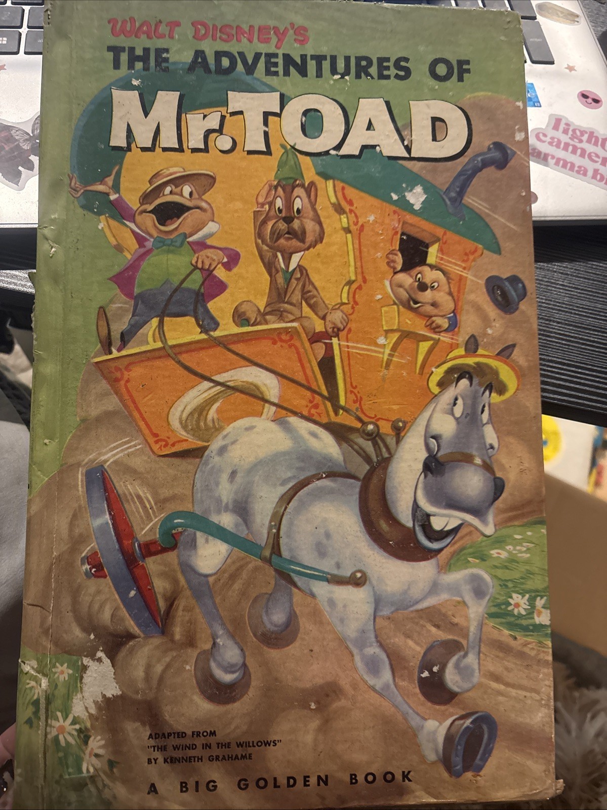 1949 Walt Disney The Adventures of Mr Toad Big Golden Book Vintage Hardcover