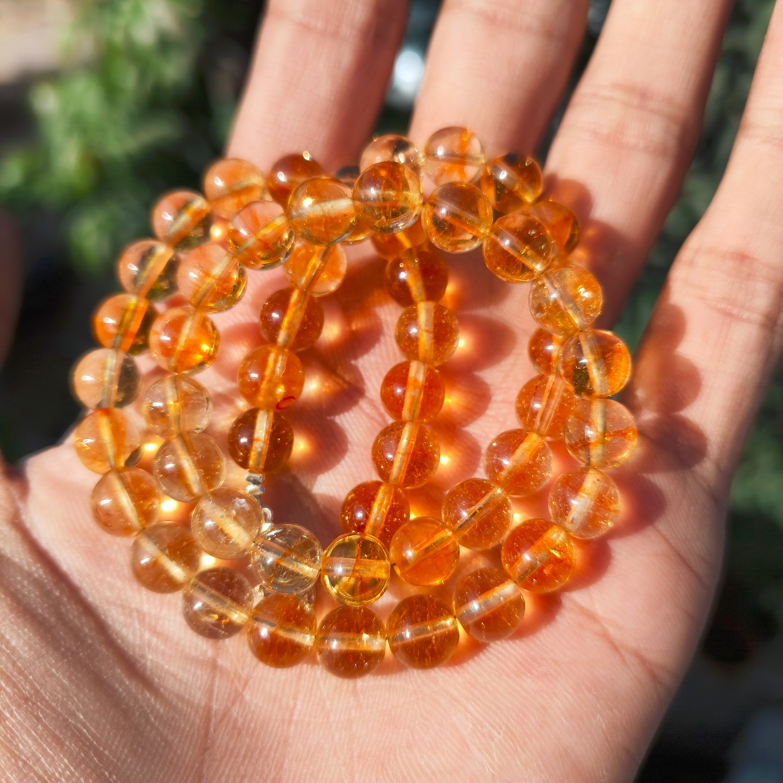 Citrine Necklace: Sterling Silver Round Charm, November Birthstone Necklace Gift