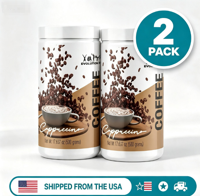 2x Evolution Fit Cappuccino Coffee Supplement–17.637 oz 500g US 