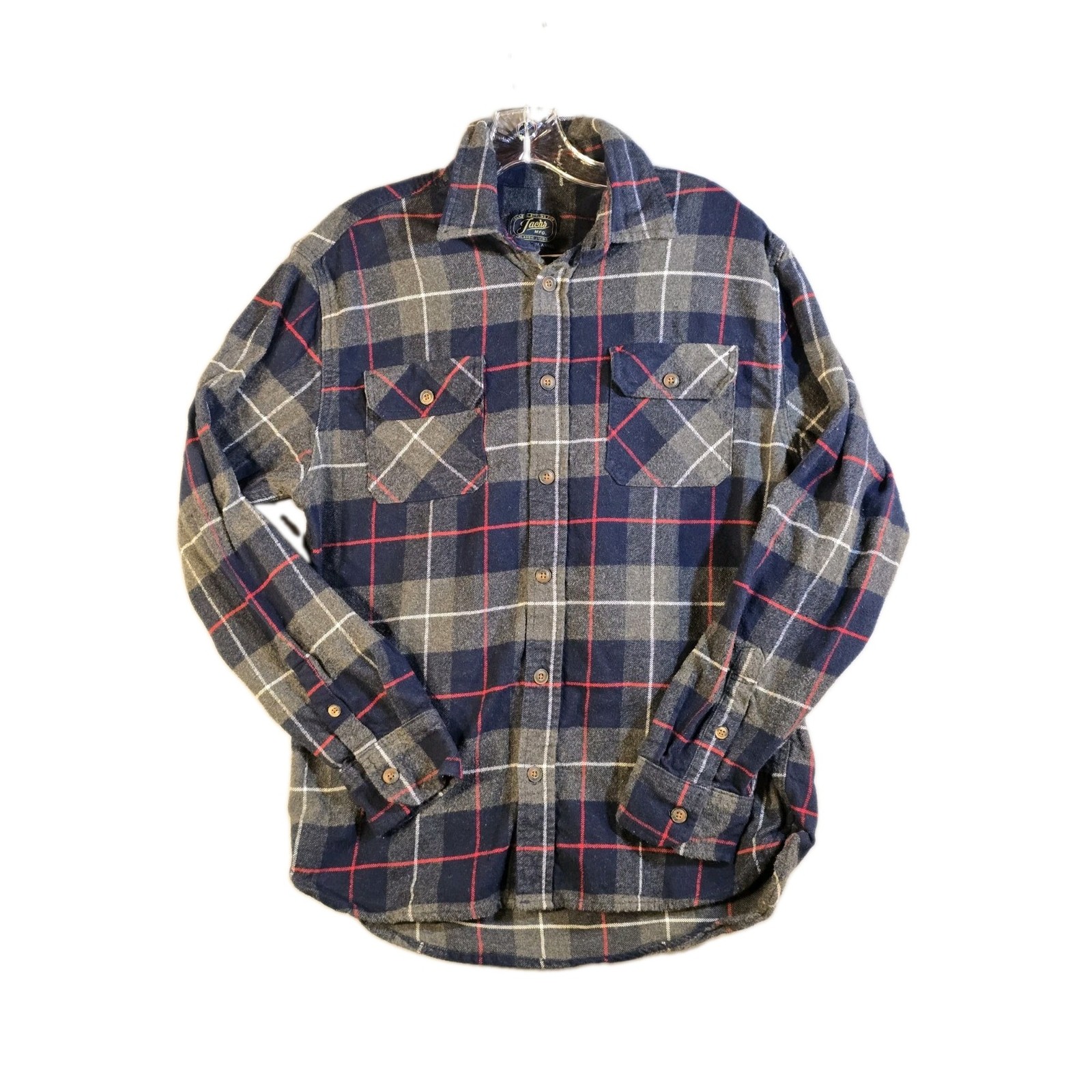 Jachs MFG Men\'s M Heritage Flannel Plaid Shirt Heavyweight Workwear Outdoors