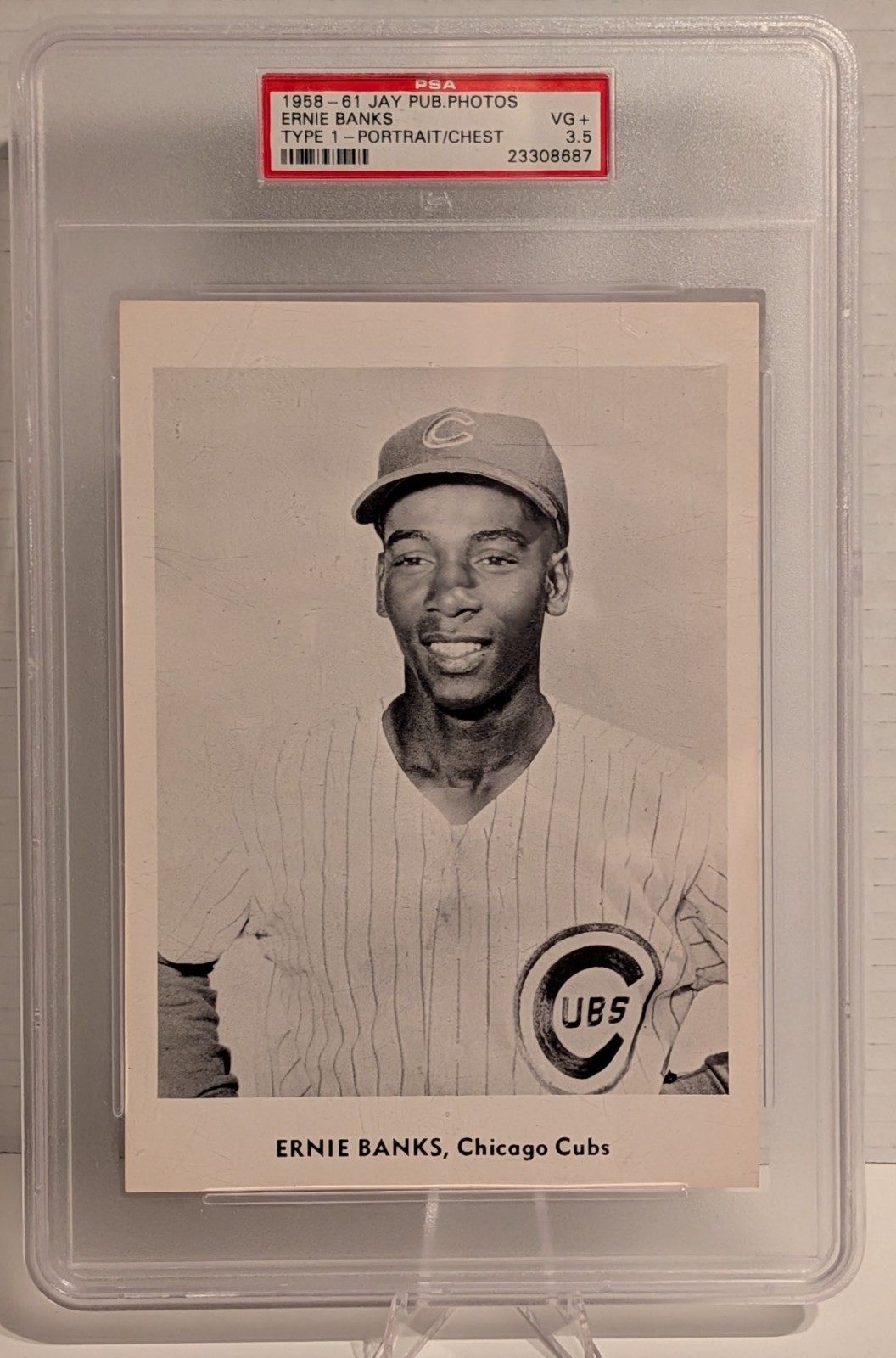 1958 -61 Jay Publishing Photos Ernie Banks PSA 3.5 - Portrait/Chest CUBS 1958 -61 Jay Publishing Photos Ernie Banks PSA 3.5 - Portrait/Chest CUBS