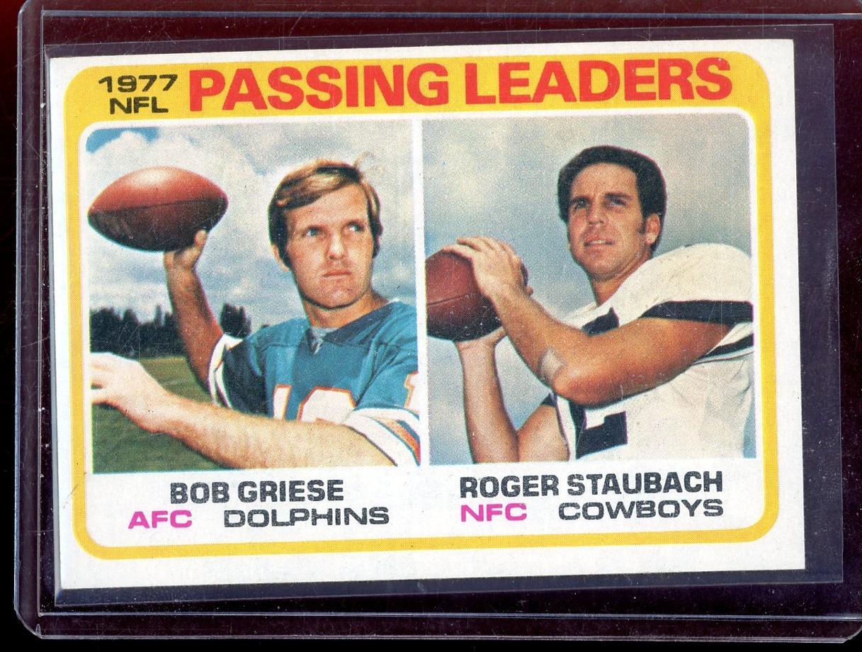 Bob Griese Roger Staubach 1978 Topps Football Card #331 Bob Griese Roger Staubach 1978 Topps Football Card #331