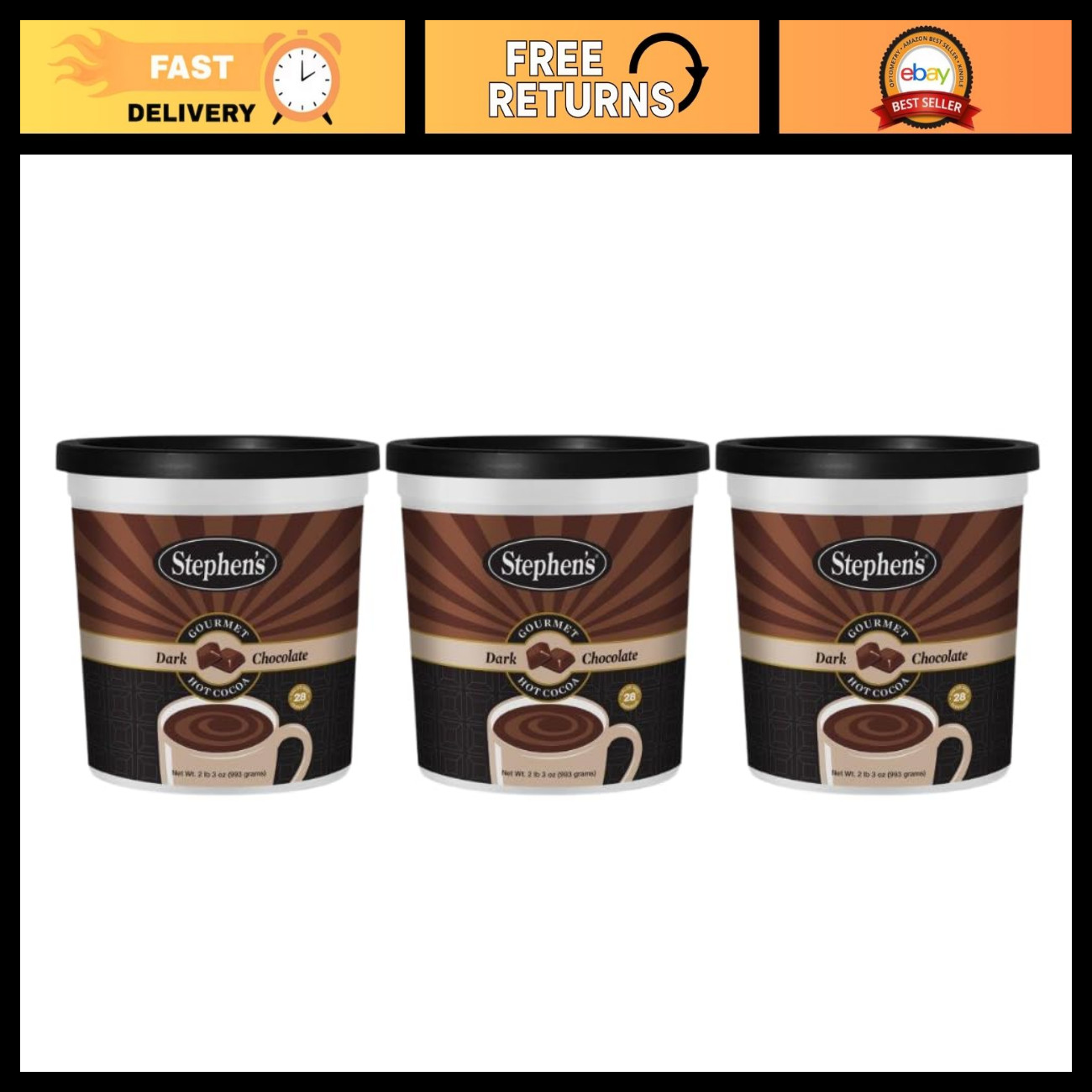 Gourmet Hot Cocoa Mix - Dark Chocolate - Pack of 3 - Rich & Creamy Treat Gourmet Hot Cocoa Mix - Dark Chocolate - Pack of 3 - Rich & Creamy Treat