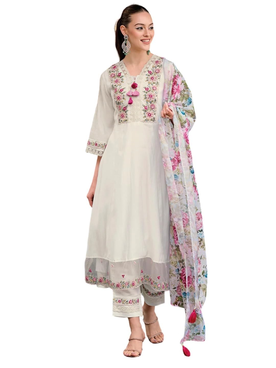 The Women\'s Red Lion Enterprise Anarkali Suit Alia cut kurti pant Dupatta 3pc L The Women\'s Red Lion Enterprise Anarkali Suit Alia cut kurti pant Dupatta 3pc L