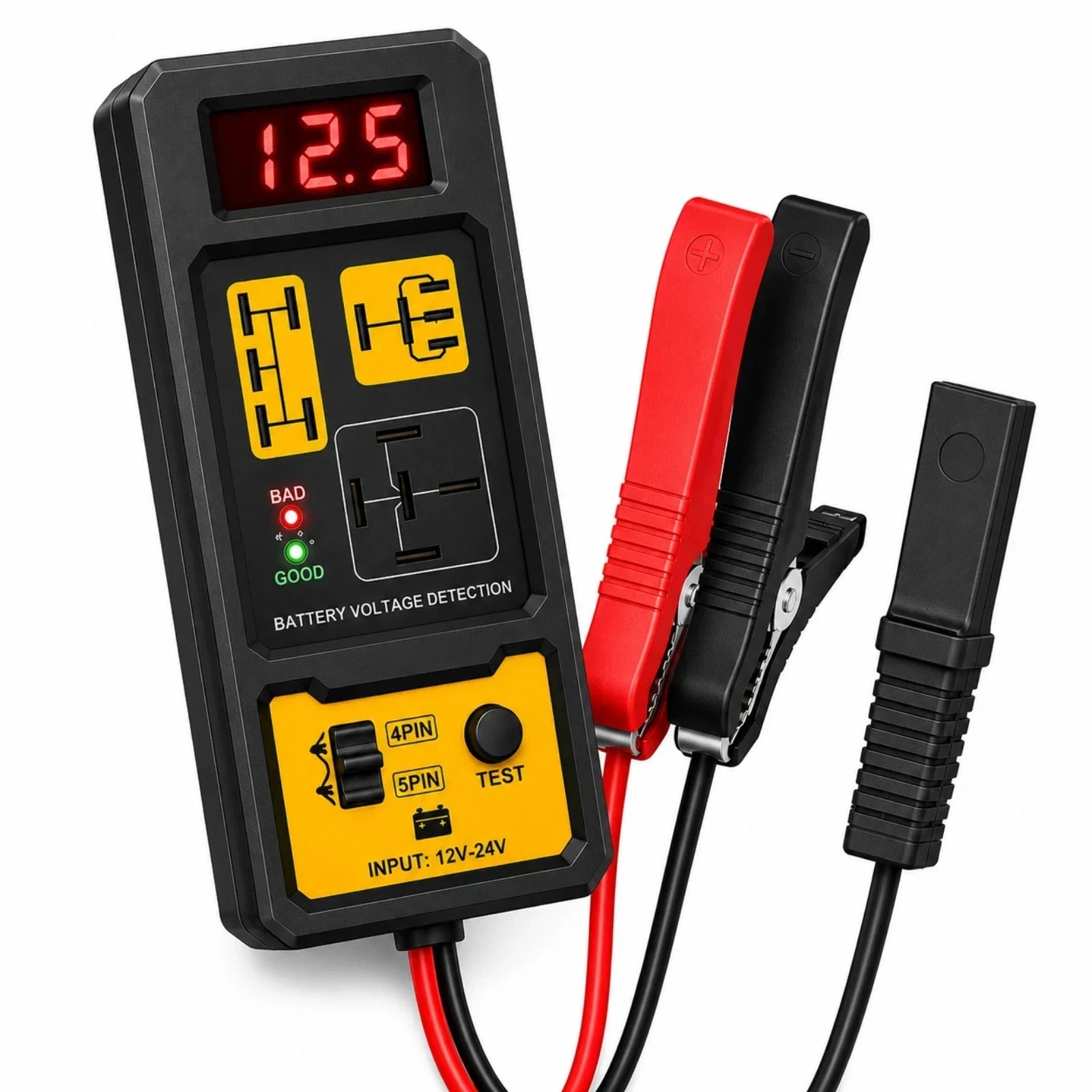 Universal Car Relay Tester 12V 24V Automotive Battery Relay Diagnostic Tool