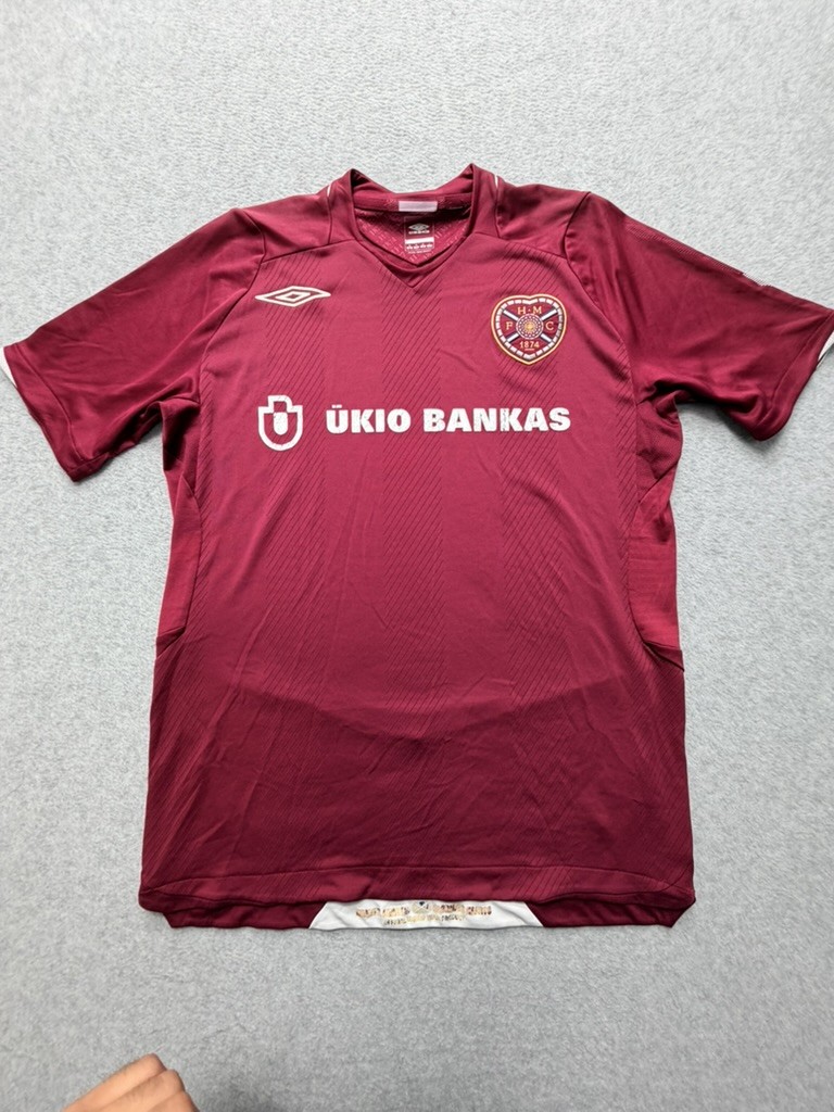 Umbro Hearts FC Soccer Jersey Mens M Maroon Ukio Bankas Official Retro Umbro Hearts FC Soccer Jersey Mens M Maroon Ukio Bankas Official Retro