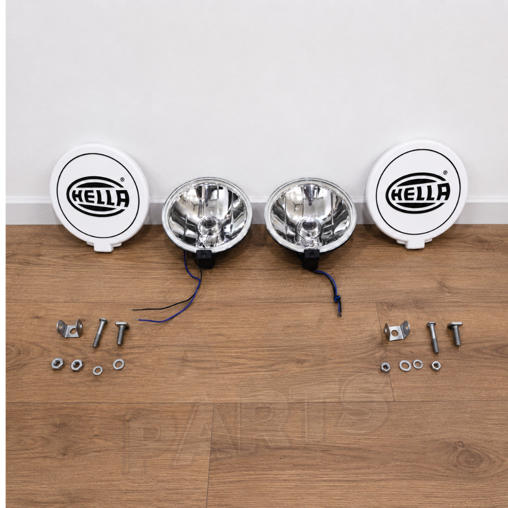Pair Universal Hella Comet 500FF Driving Lamp White Spot Light + Cover & Bulb