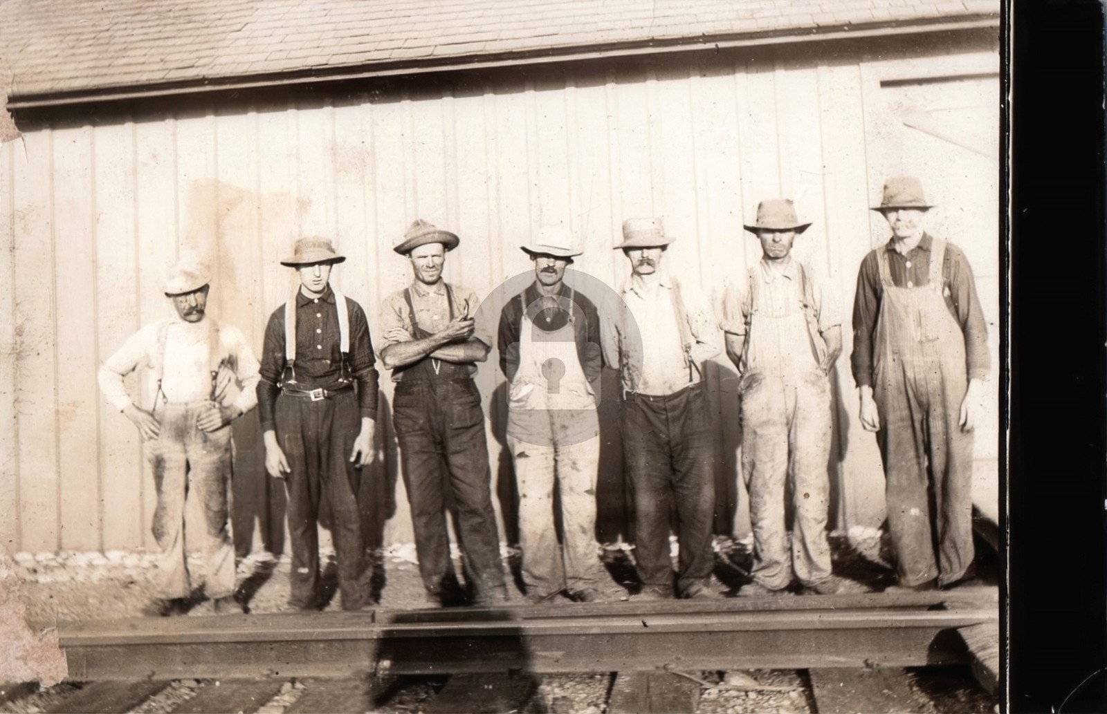 c1910s Overalls Railroad Workers Occupational RPPC Photo Postcard COPY
