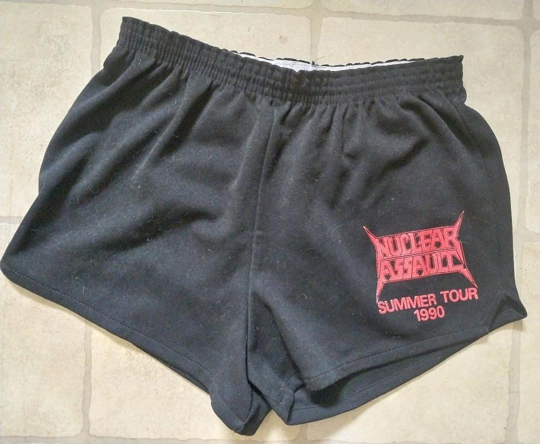 NUCLEAR ASSAULT 1990 Handle With Care Tour RARE Shorts, Vintage Thrash Metal NUCLEAR ASSAULT 1990 Handle With Care Tour RARE Shorts, Vintage Thrash Metal