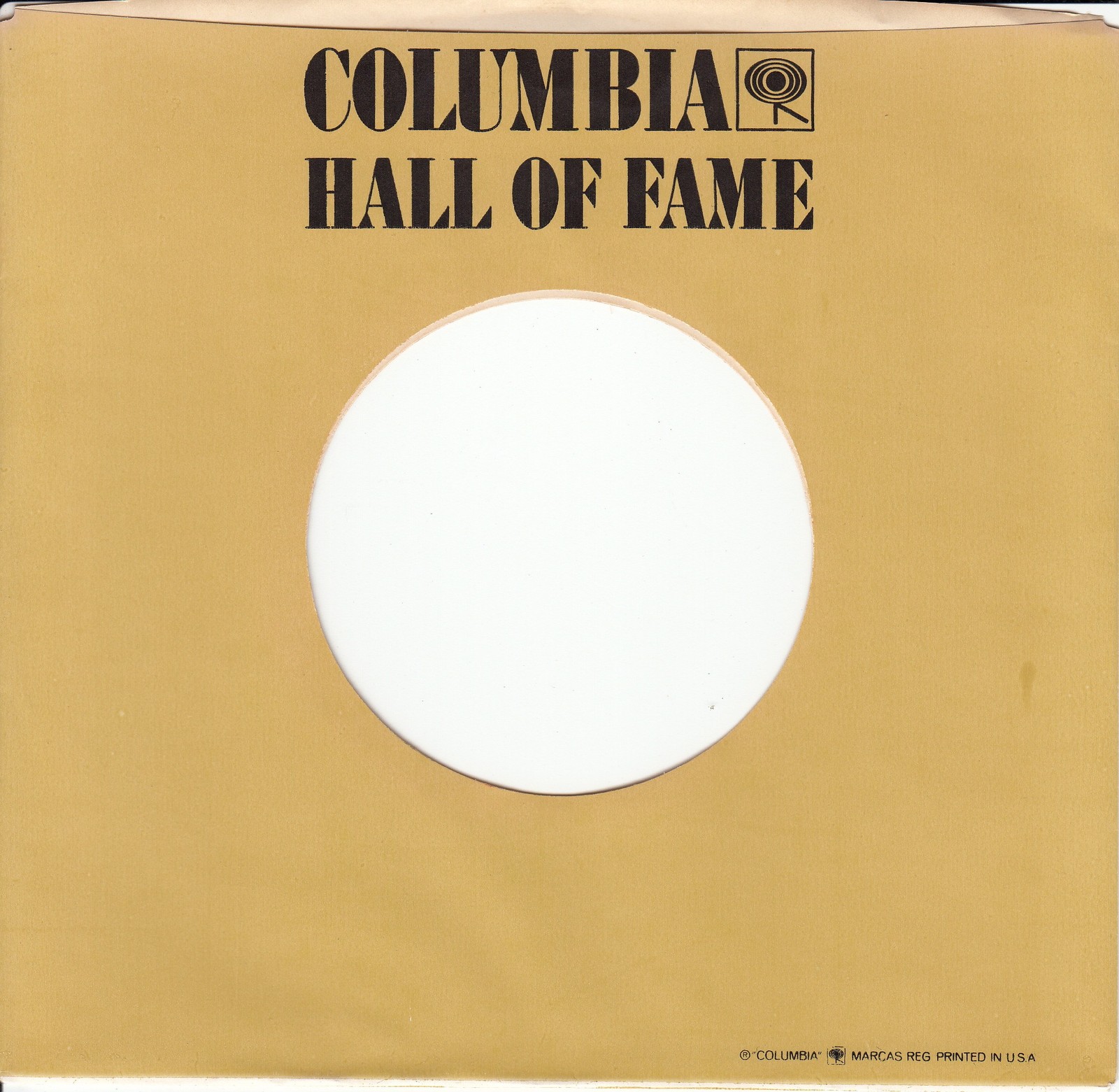 Company Sleeve 45 Columbia - Light Gold “Hall Of Fame” With Black Writing