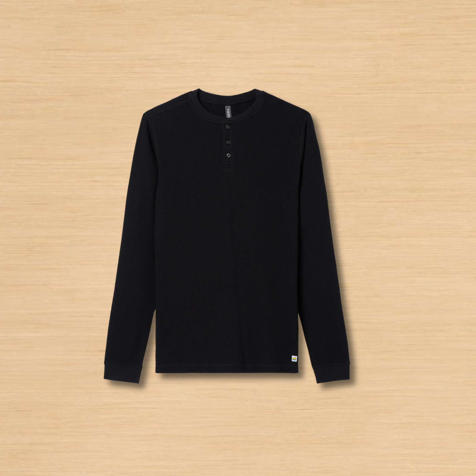 NWT Vuori Men's Waffle Henley, Black, New, Sale