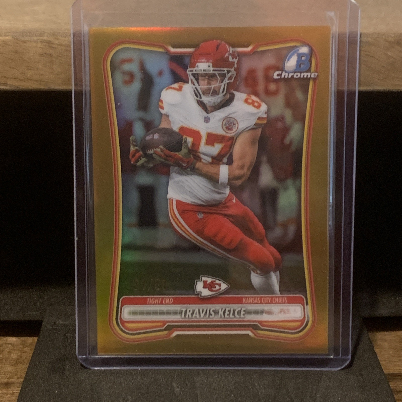 2026 Bowman Football- Travis Kelce Bowman True Gold Refractor #/50 Grade Ready