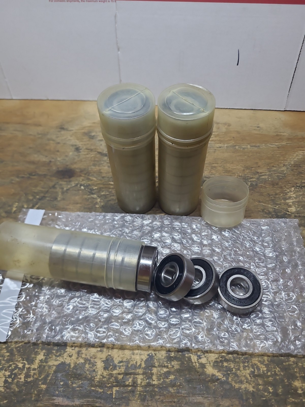 (30 PCS.) NEW..6201 RS C3 ..BEARINGS...NEW IN TUBES...LOT OF 30 BEARINGS....