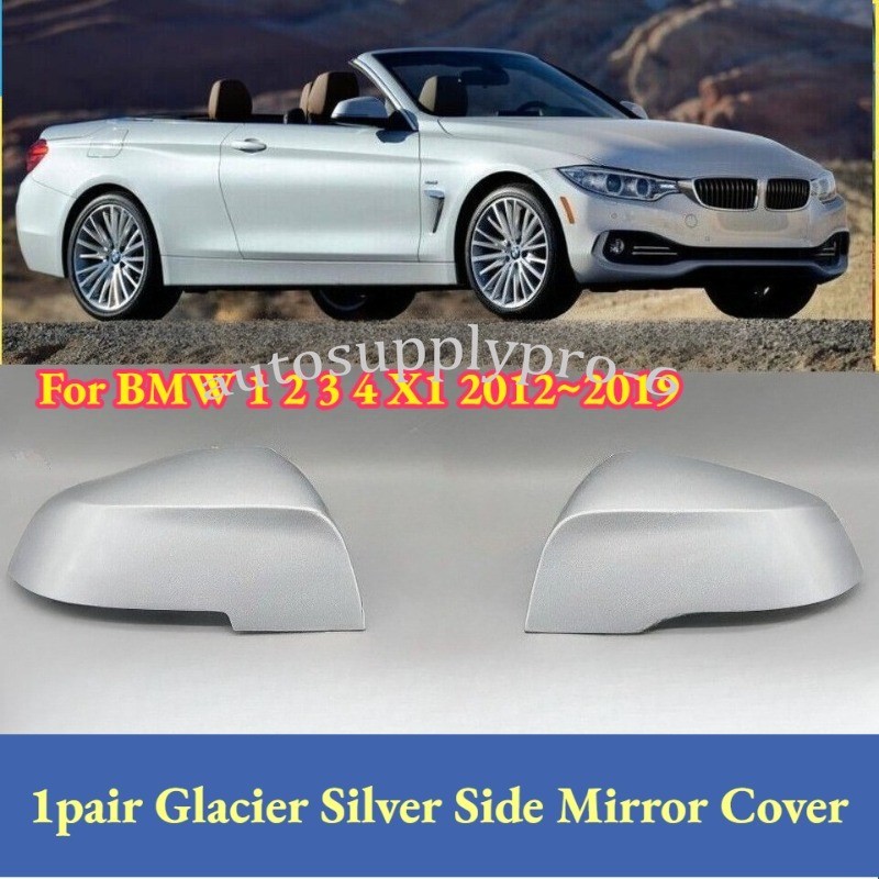 1Pair For BMW 1 2 3 4 X1 2012 - 2019 Glacier Silver Side Mirror Cover