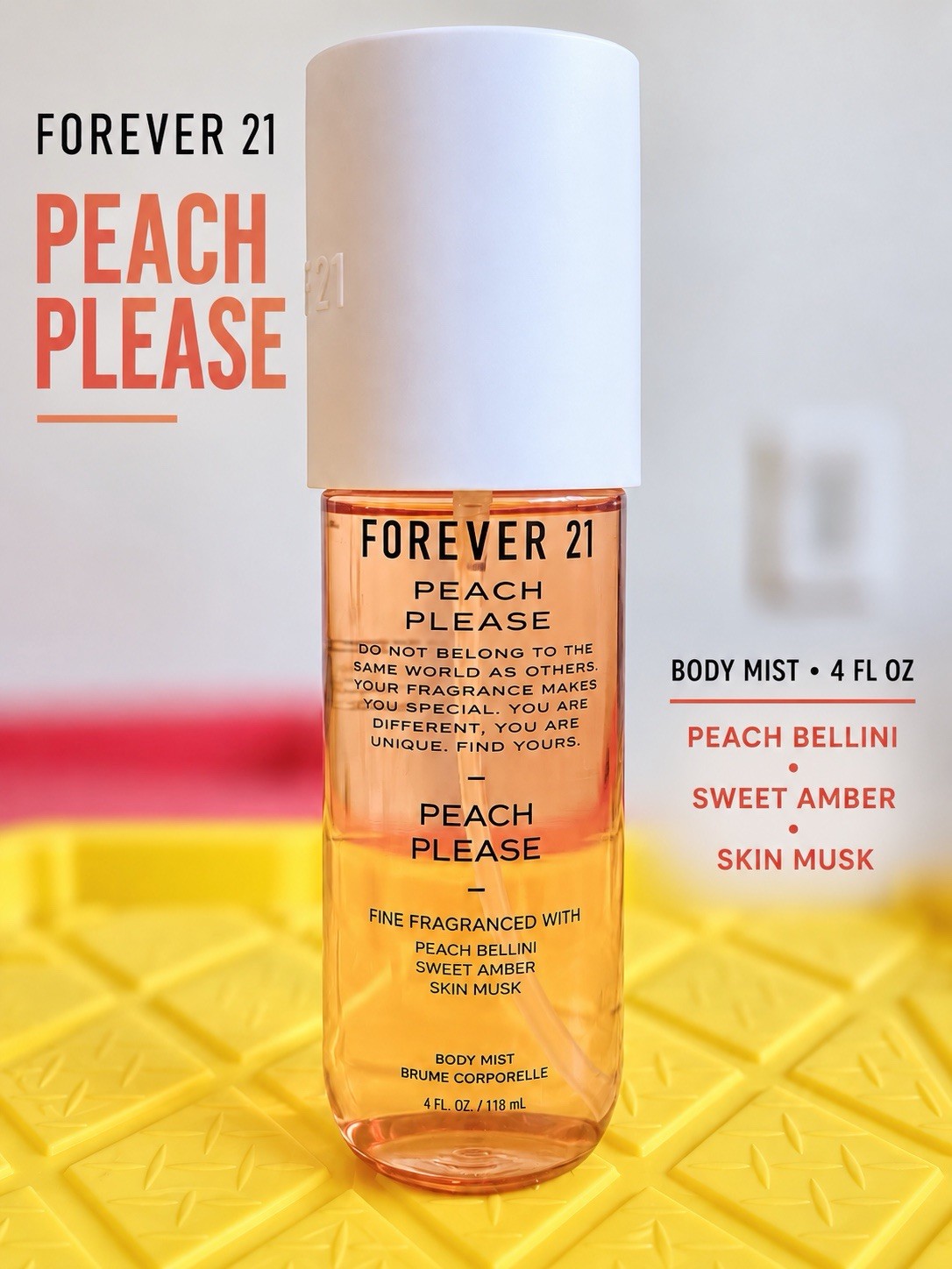 Forever 21 Peach Please Body Mist 6 fl oz Fine Fragrance Spray Sweet Amber