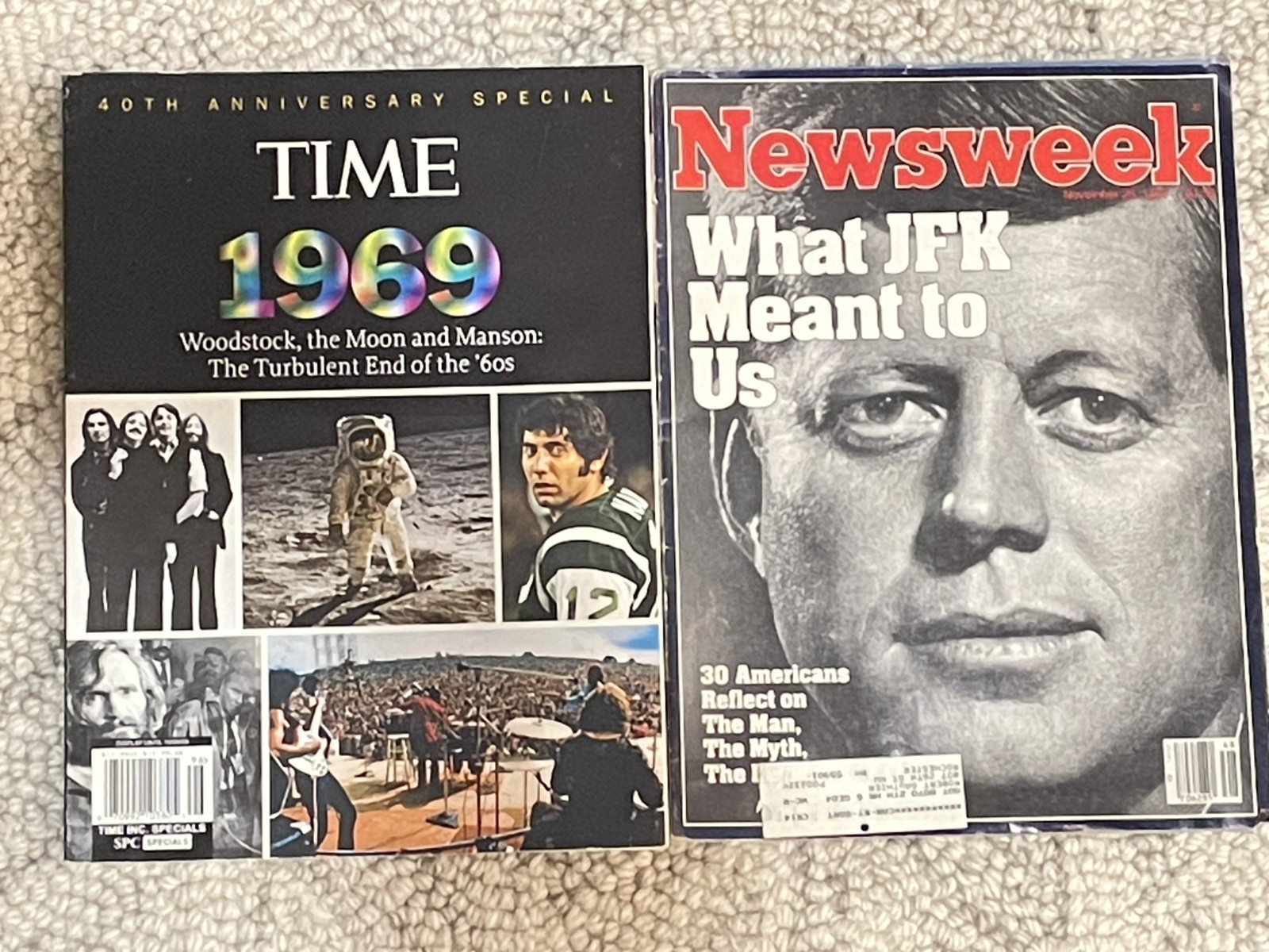 Lot of 2 Vintage Magazines Newsweek JFK What He Meant To Us & Time 1969 Special