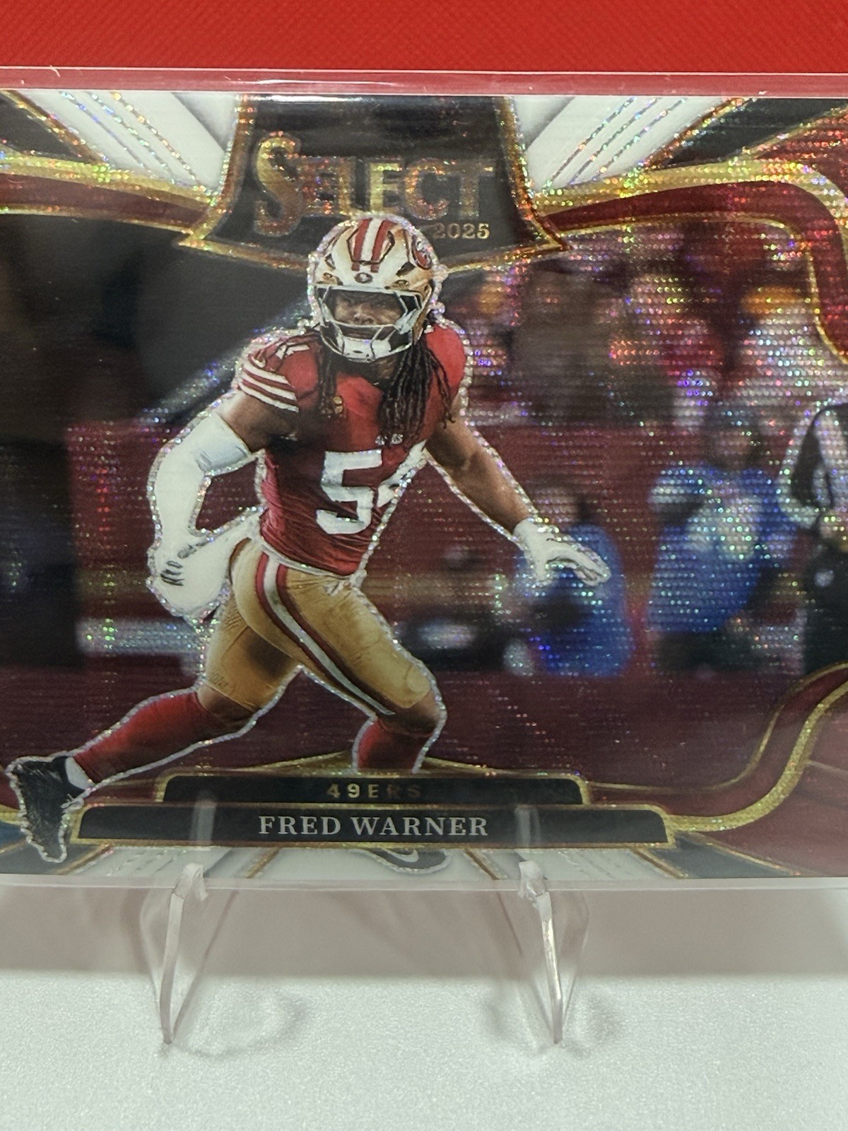 2025 Panini Select Fred Warner Field Level Tri-Color Prizm /99 #417 49ers 2025 Panini Select Fred Warner Field Level Tri-Color Prizm /99 #417 49ers