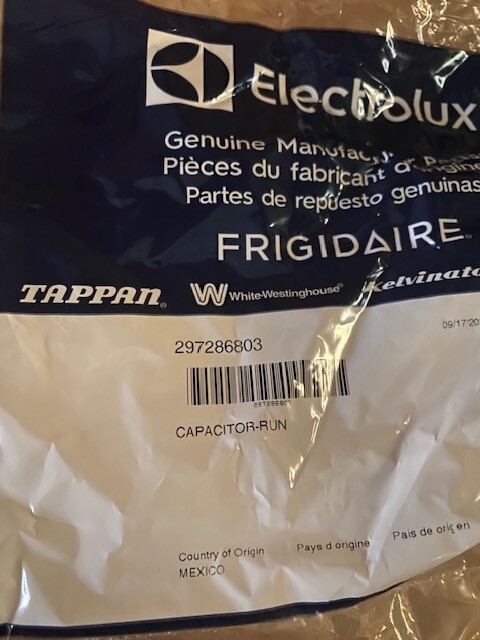 Genuine Frigidaire 297286803 Refrigerator Run capacitor AP5306470 PS3495561 Genuine Frigidaire 297286803 Refrigerator Run capacitor AP5306470 PS3495561