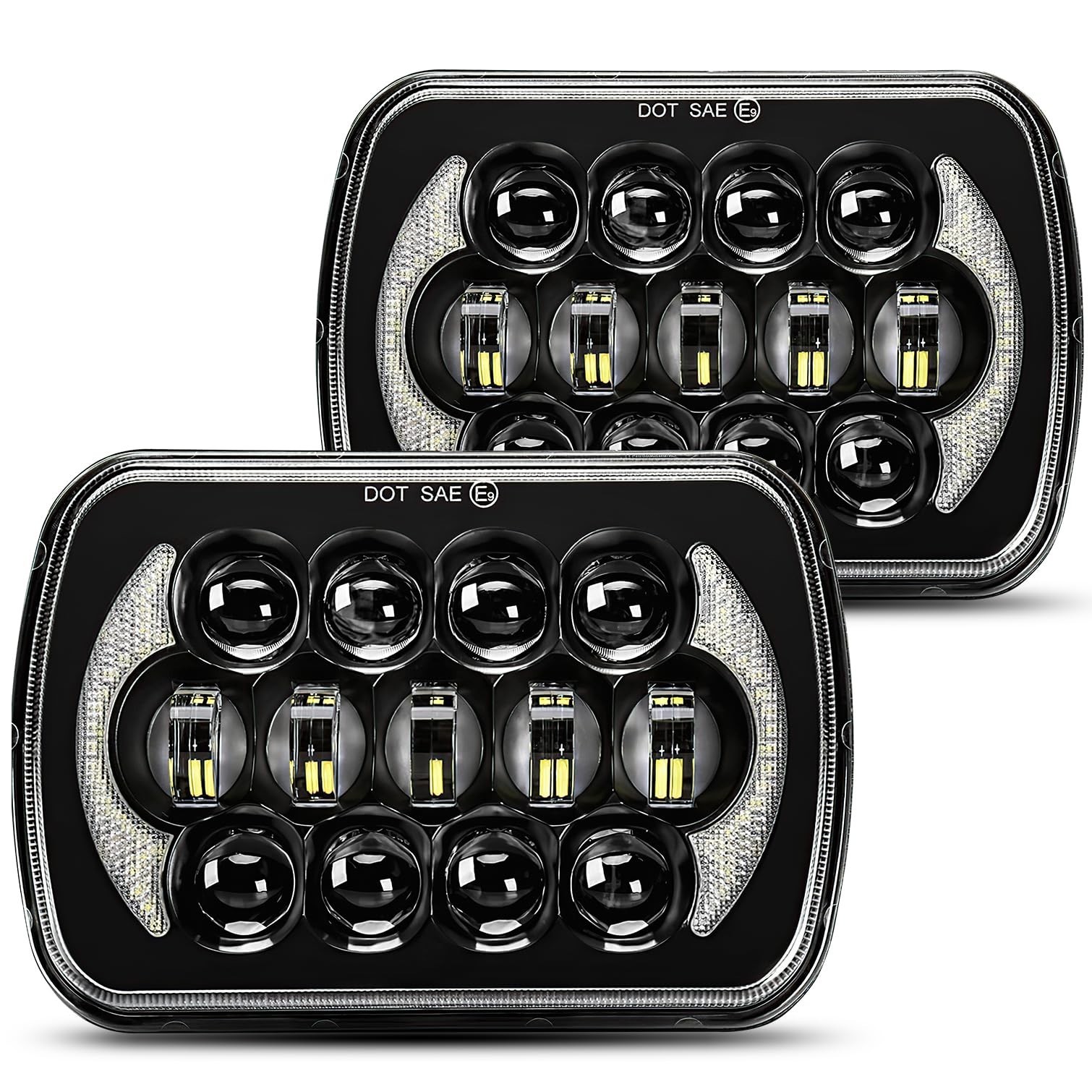 SPL DOT Approved 105W Brightest Black 5x7 7x6 Projector Led Headlights Anti-g...