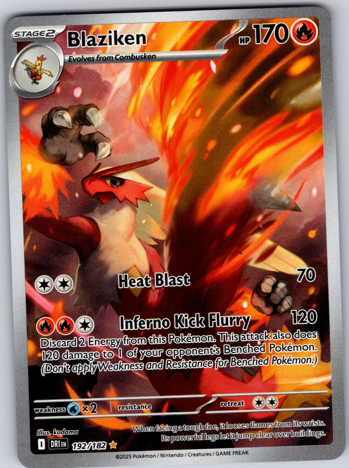 Blaziken 192/182 Illustration Rare Destined Rivals Pokemon Holo Near Mint