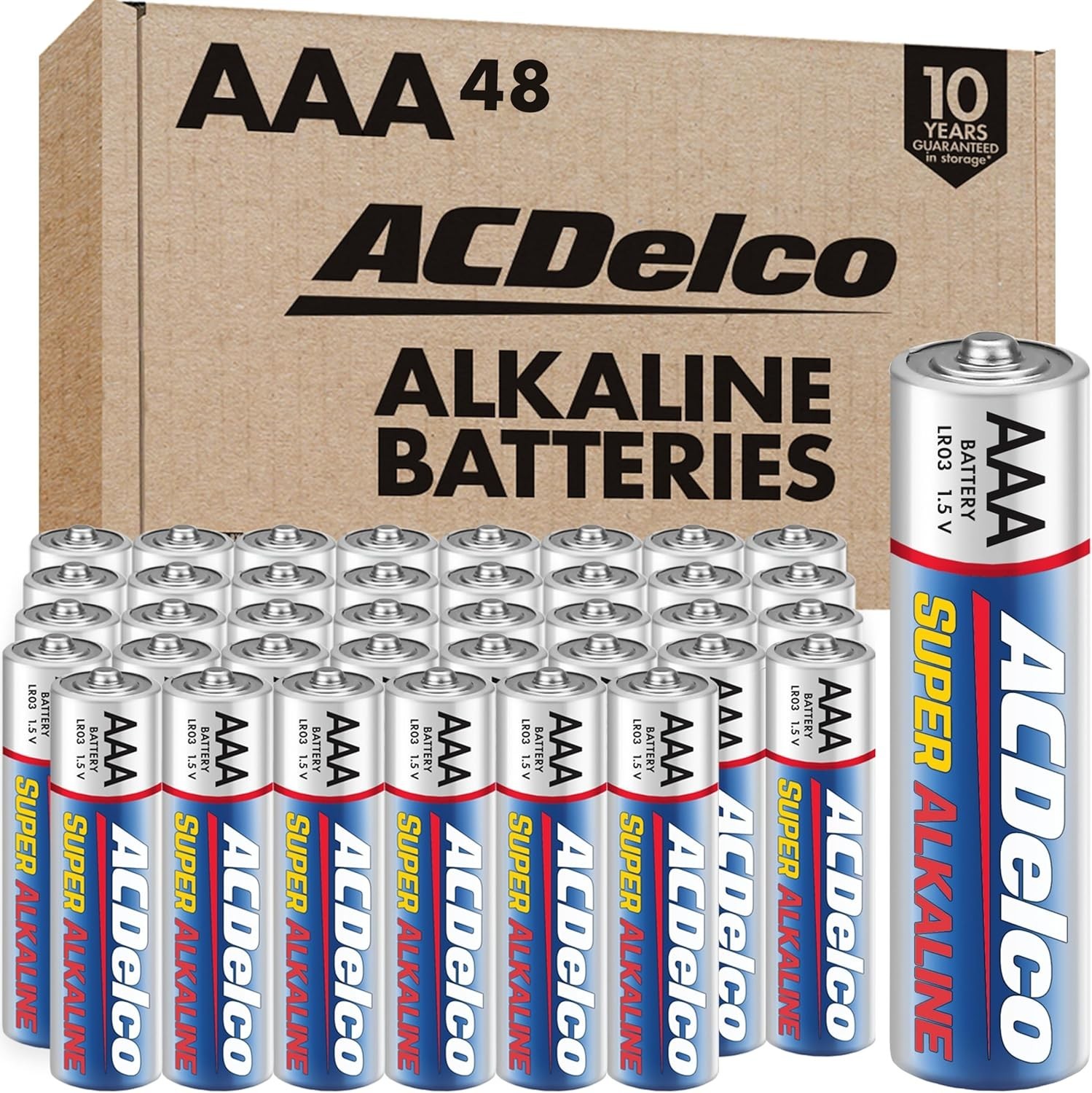 AC Delco 48/100/200-Count AAA Super Alkaline Batteries 2.55 LB 1.5 Volts Long L