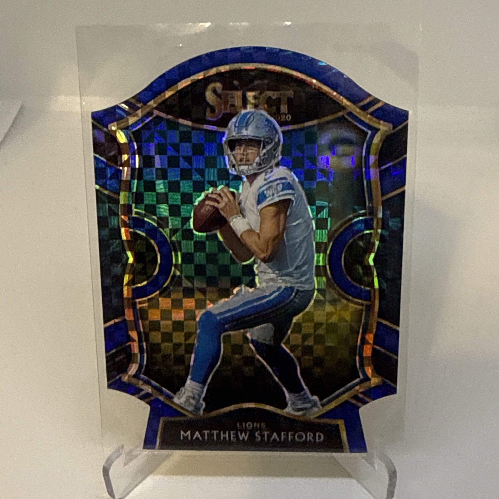 2020 Panini Select - Concourse Matthew Stafford #11 Blue Prizm Die-Cut