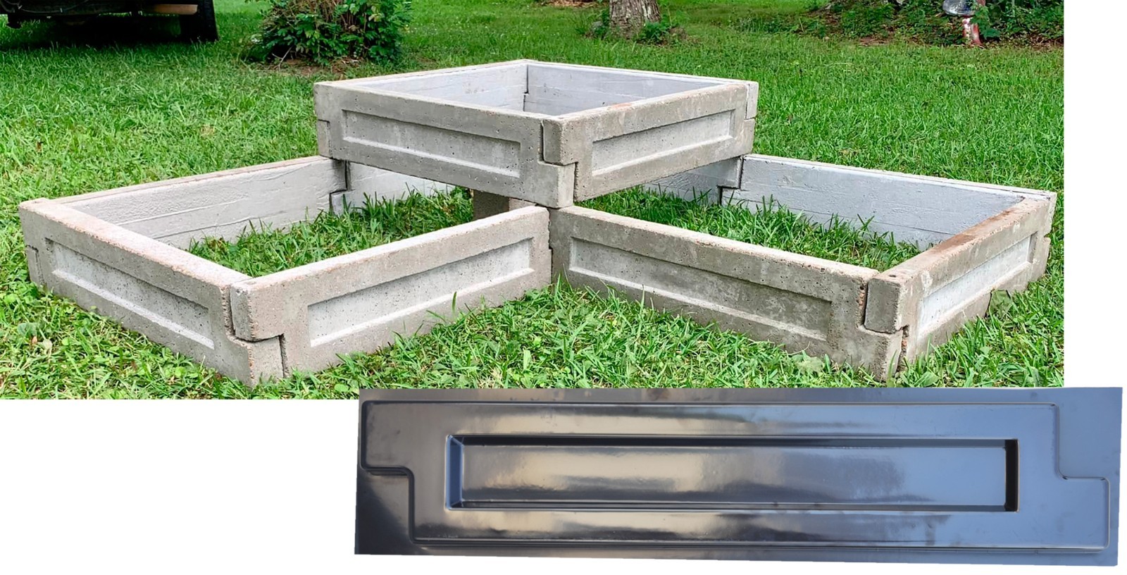 DIY Concrete Garden Bed Border Mold, Reusable ABS Form Raised Bed Edging F14-2