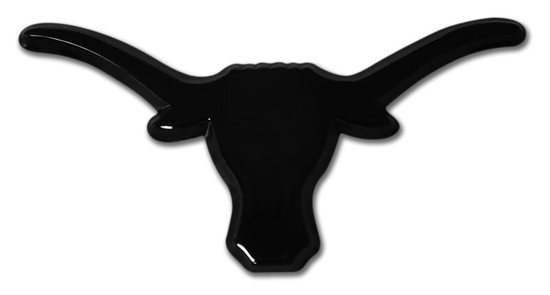 NEW University of Texas Longhorn Black Powder-Coated Auto Emblem.