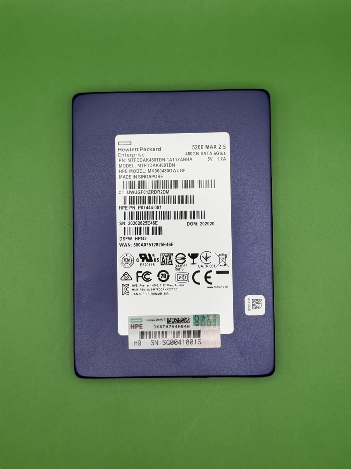 SSD CPU Storage 480GB SATA 6Gb/s MK000480GWUGF 2.5\ SSD CPU Storage 480GB SATA 6Gb/s MK000480GWUGF 2.5\