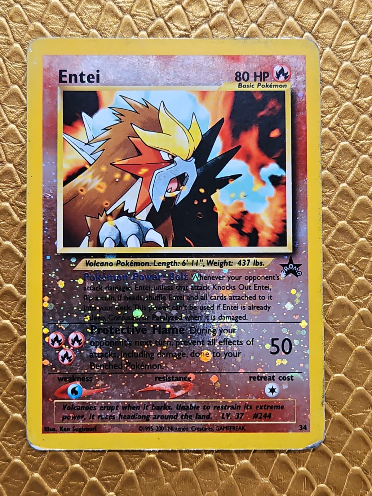Entei 34/53 SWIRL MP Wotc Black Star Promo Reverse Holo Entei 34/53 SWIRL MP Wotc Black Star Promo Reverse Holo