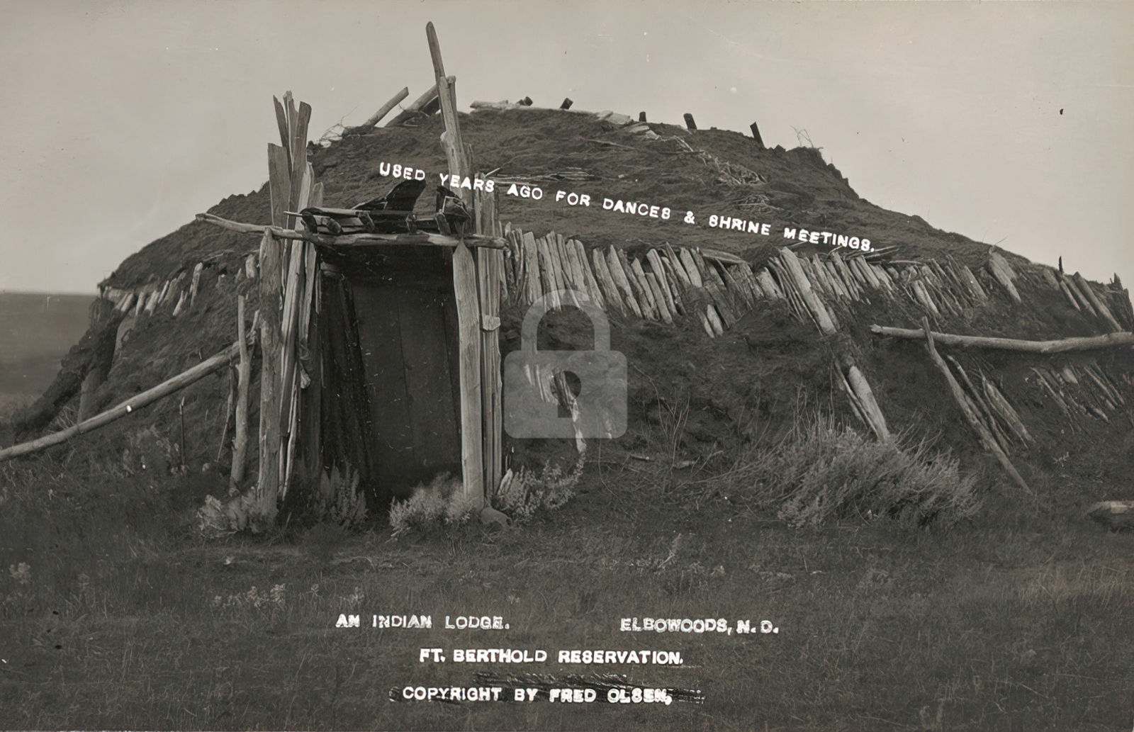 An Indian lodge Elbowoods ND Ft. Berthold Reservation 1911 RPPC Postcard COPY An Indian lodge Elbowoods ND Ft. Berthold Reservation 1911 RPPC Postcard COPY
