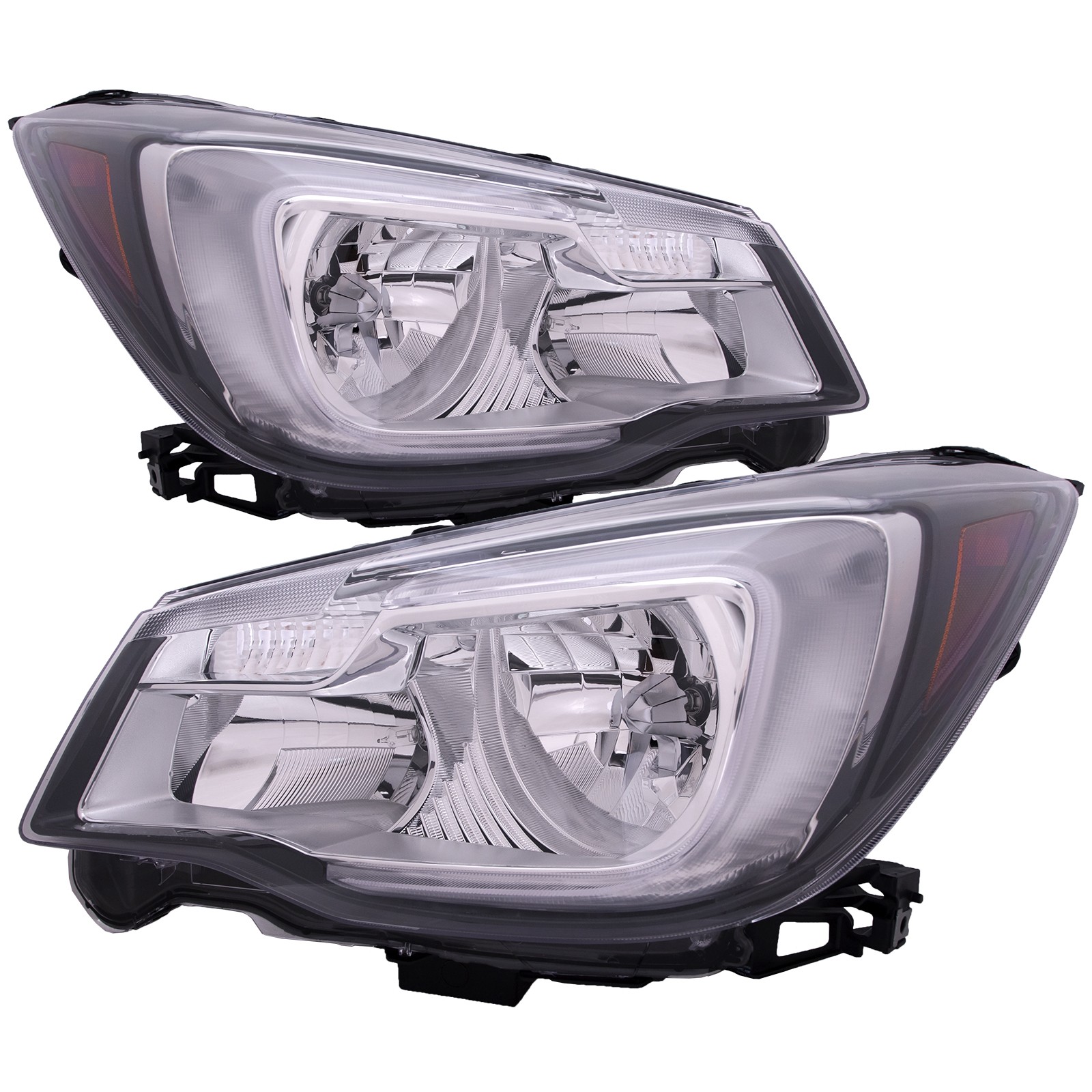 Headlights CAPA Fits 2017-2018 Subaru Forester SU2502158 SU2503158 Halogen