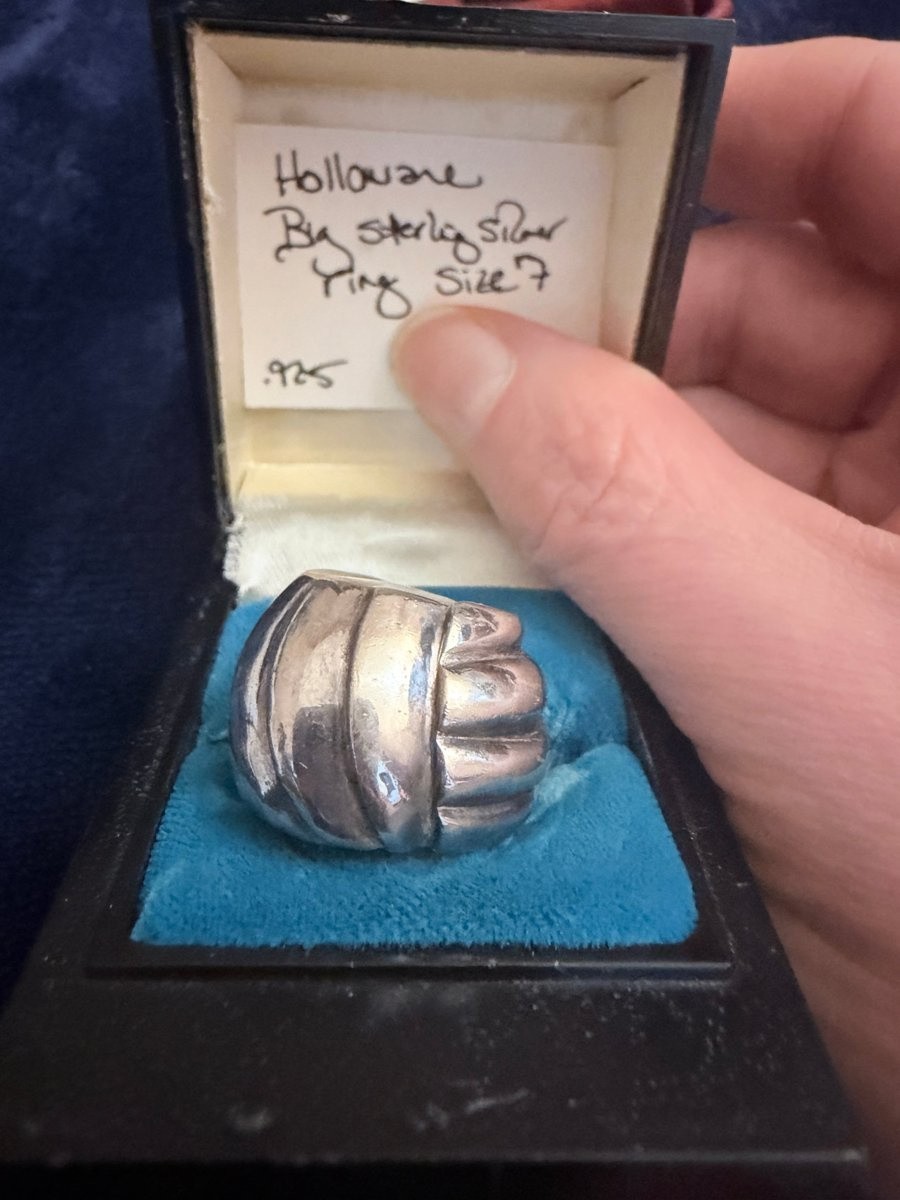 Vintage Sterling Silver 925 Modernist Hollowware Sculptural Dome Ring Size 7 Vintage Sterling Silver 925 Modernist Hollowware Sculptural Dome Ring Size 7