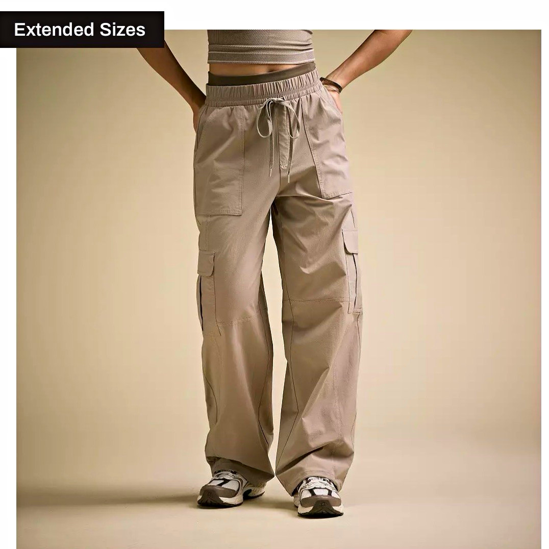 NEW CALIA Women\'s Effortless Nyluxe Cinch Cargo Pants Large