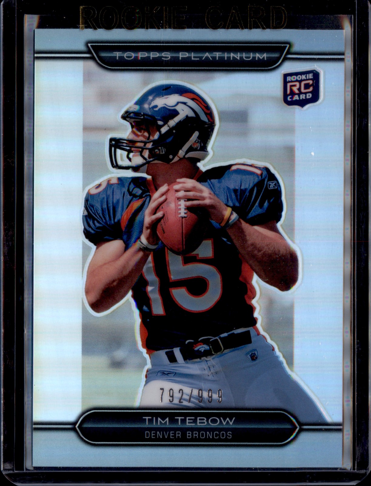 2010 Topps Platinum #79 Tim Tebow Rookie Refractor #/999 2010 Topps Platinum #79 Tim Tebow Rookie Refractor #/999