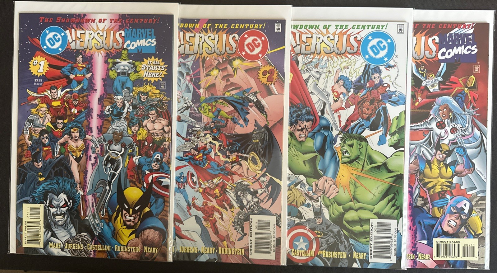 DC Versus Marvel #1-4 Direct Editions Full Run NM 1996