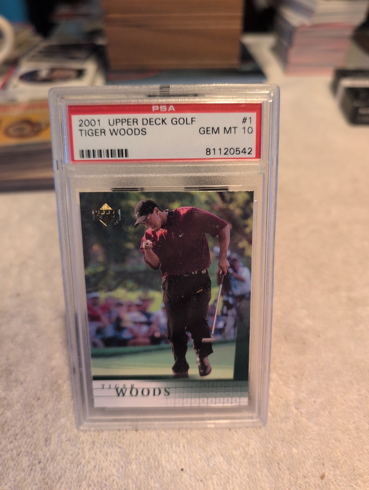 2001 Upper Deck Golf Tiger Woods #1 Rookie Card PSA 10 Gem Mint HOF 2001 Upper Deck Golf Tiger Woods #1 Rookie Card PSA 10 Gem Mint HOF