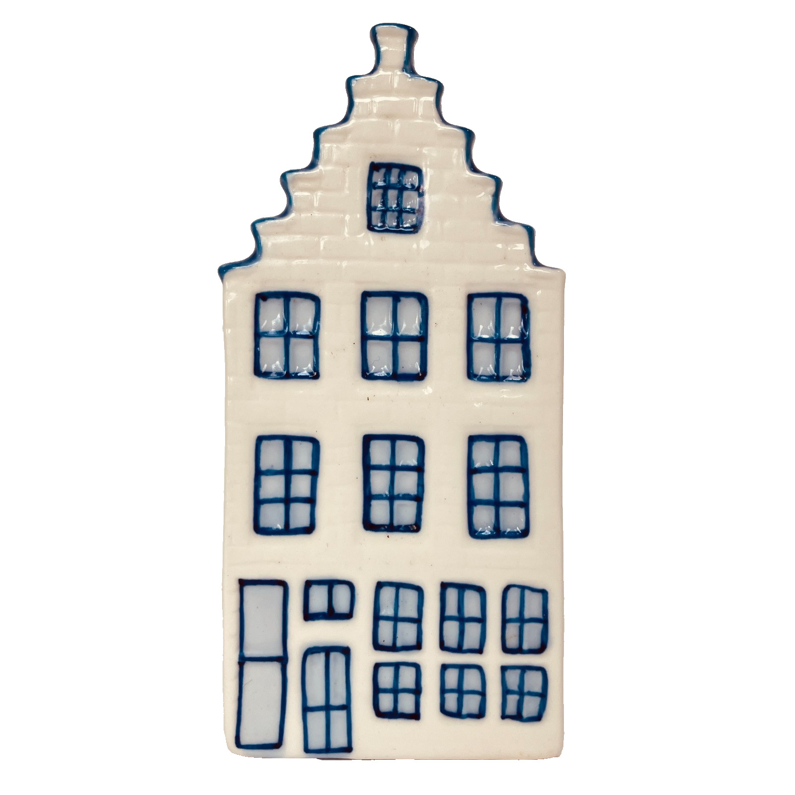 Vintage Miniature Heinen Delfts Blauw Canal House No 1 Ceramic Collectible
