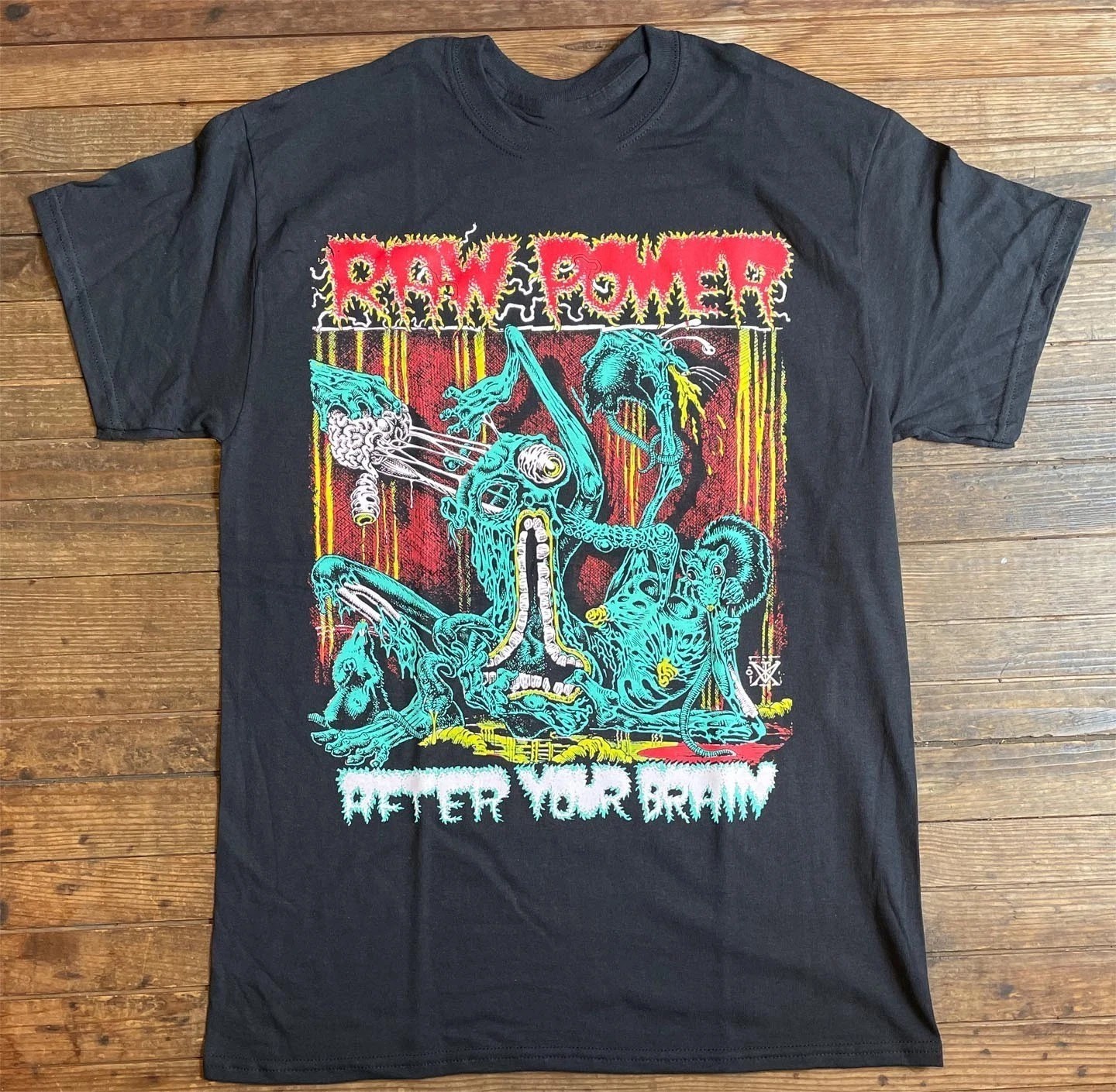 Vtg Raw Power Band Gift For Fans Heavy Cotton Black Full Size Unisex Shirt CM176