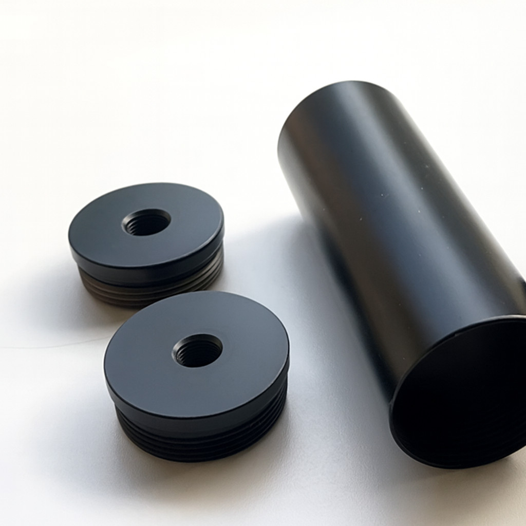 Thread Tube+End Caps–12x1.25 in. Black,Not Suppressor/Silencer
