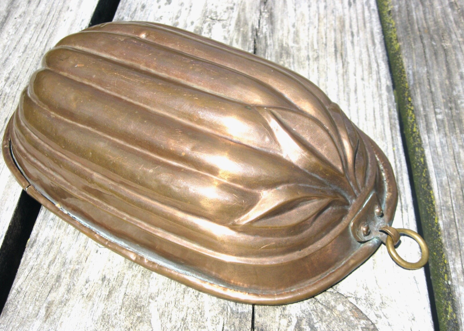 FANTASTIC RARE LARGE ANTIQUE PUMPKIN SQUASH GOURD HANDMADE FRENCH COPPER MOLD