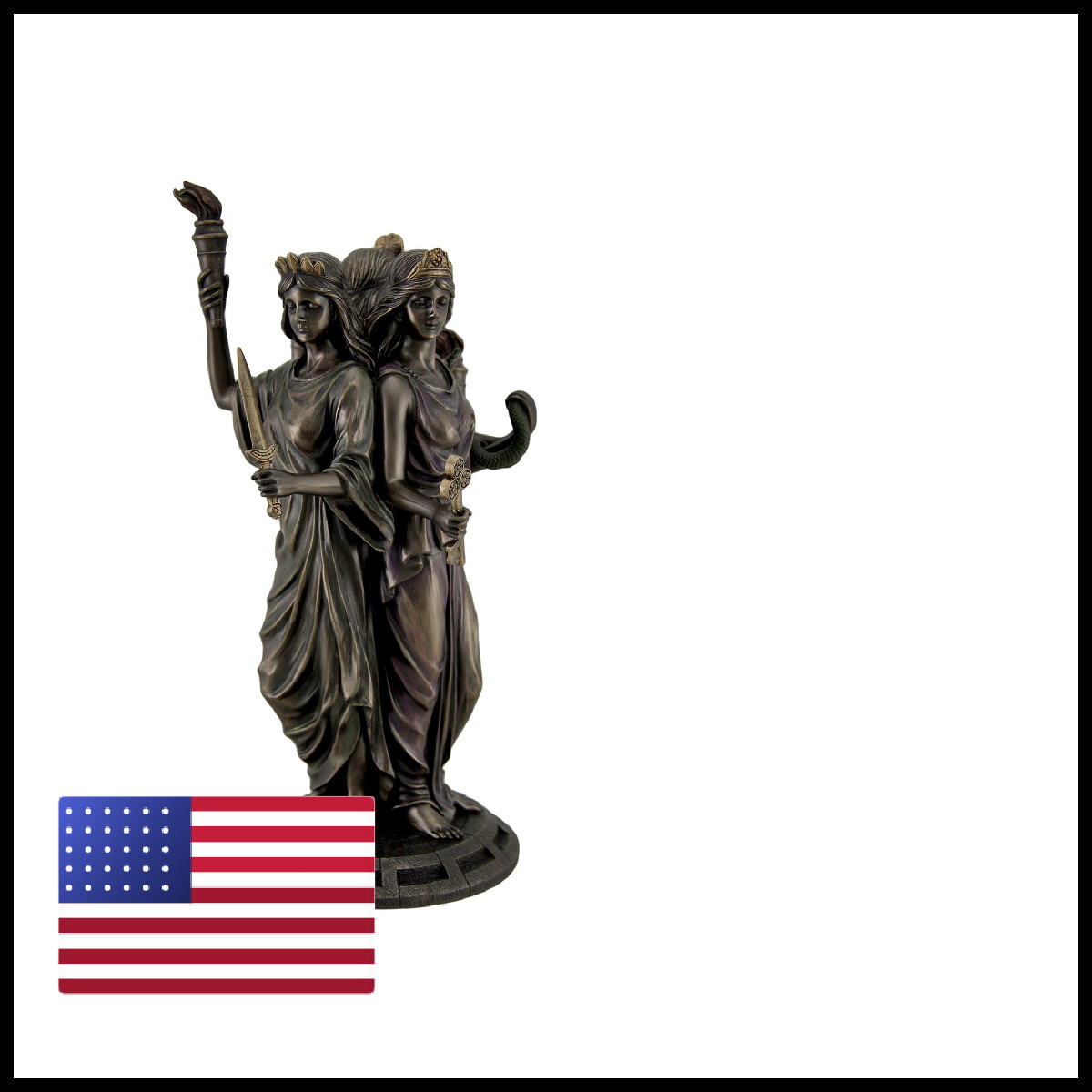 Zeckos Veronese Design Large Bronze Finish Greek Goddess Hecate Triple Goddess Zeckos Veronese Design Large Bronze Finish Greek Goddess Hecate Triple Goddess