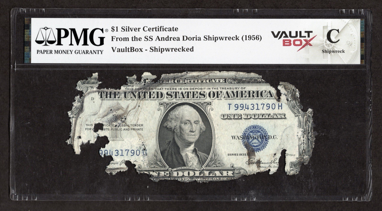 1935E $1 Silver Certificate SS Andrea Doria Shipwreck (1956) - PMG C Shipwreck