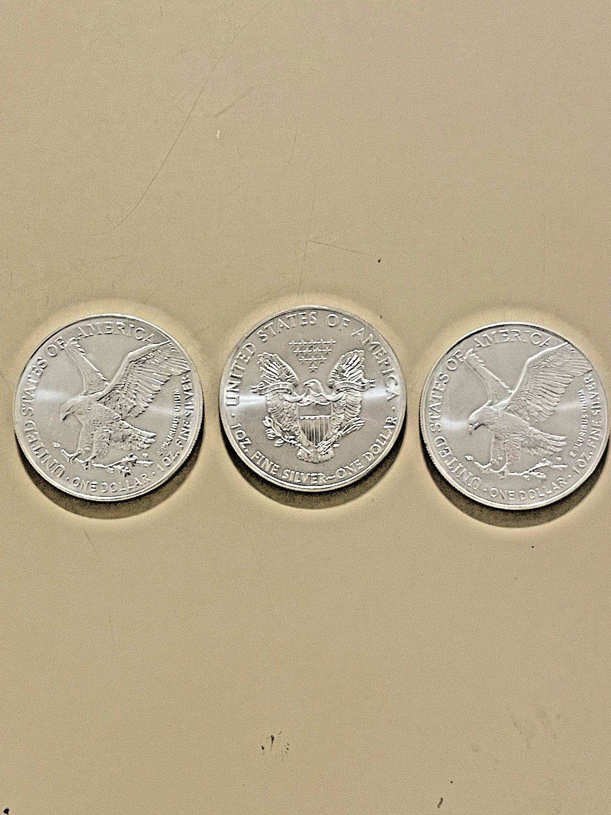 Lot of 3 - Total 3oz .999 American Silver Eagles, Very Fine, 2025  2014