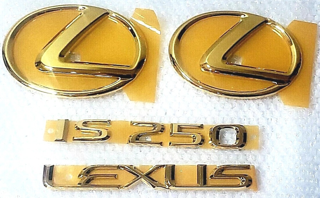 FITS New Lexus IS250 GOLD COMPLETE CAR Emblem KIT REAR  24K 06 07 08 09 10 11 12