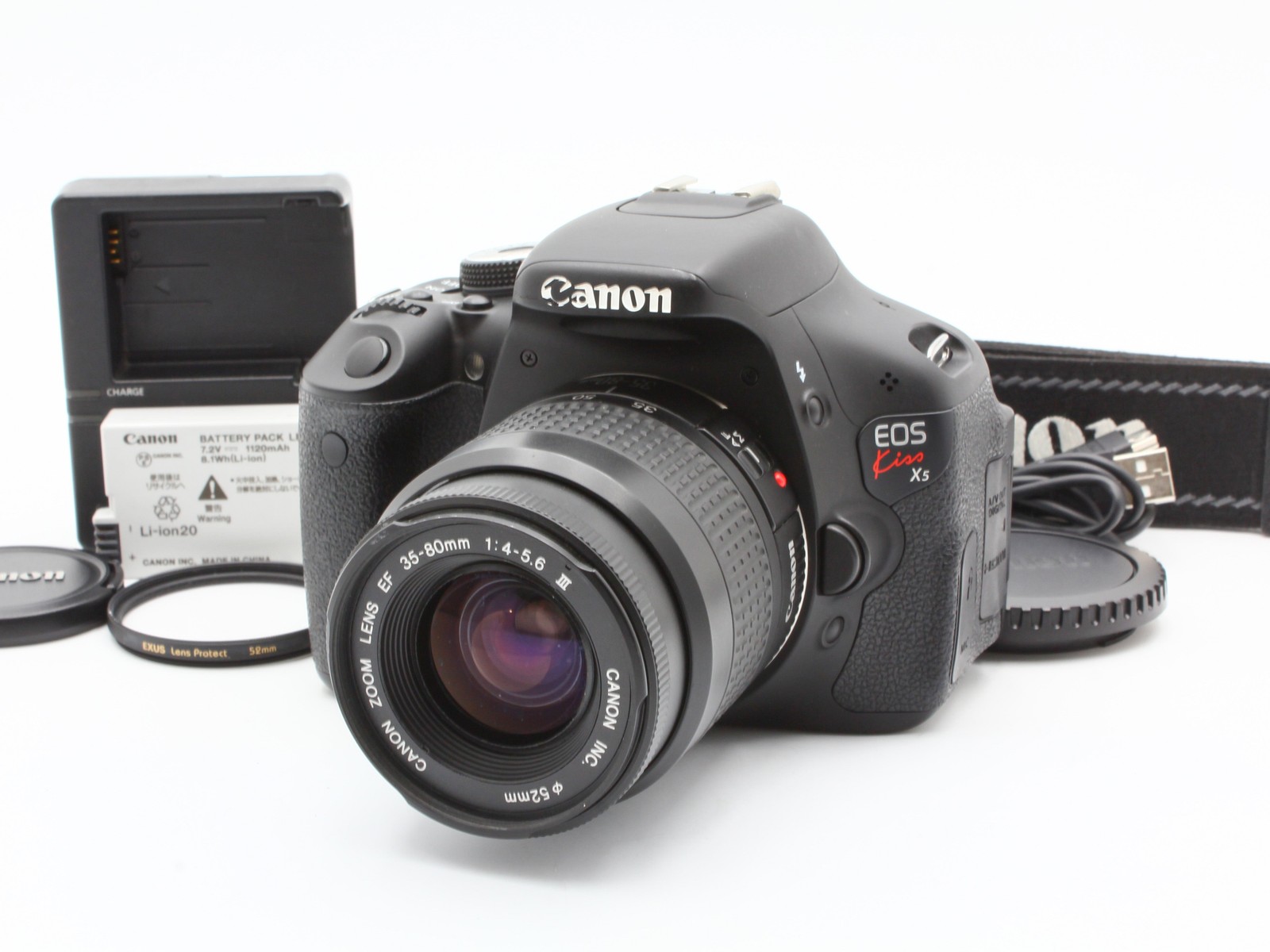 [Exc+4] Canon EOS Kiss X5 DSLR EF35-80mm f/4-5.6 III Zoom Lens + From JAPAN