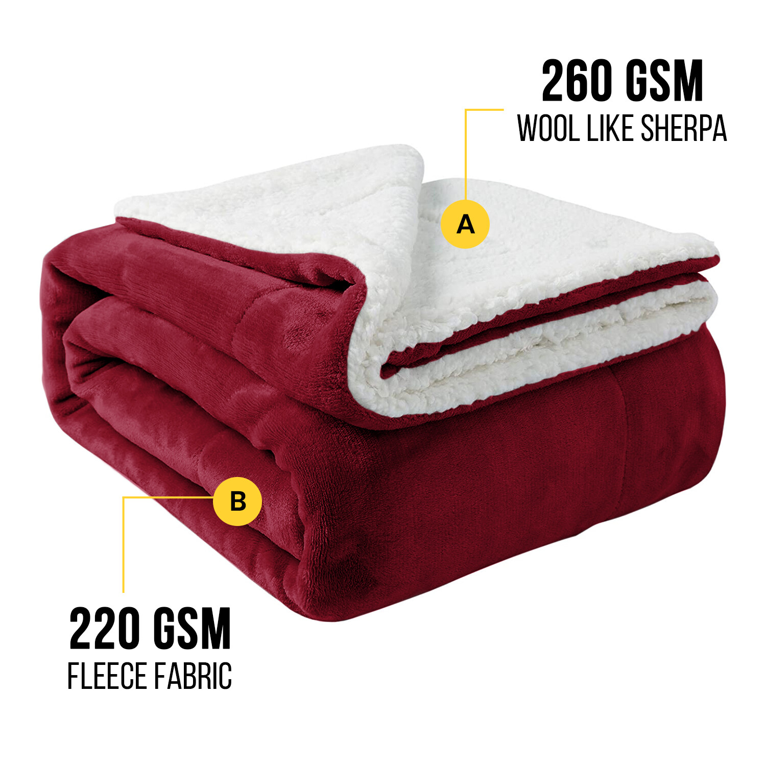 Reversible Sherpa Fleece Throw Twin Queen Size Soft Warm Sofa Bed Couch Blankets
